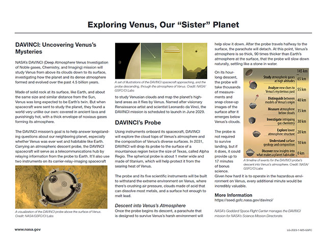 Exploring Venus with NASA's DAVINCI Mission