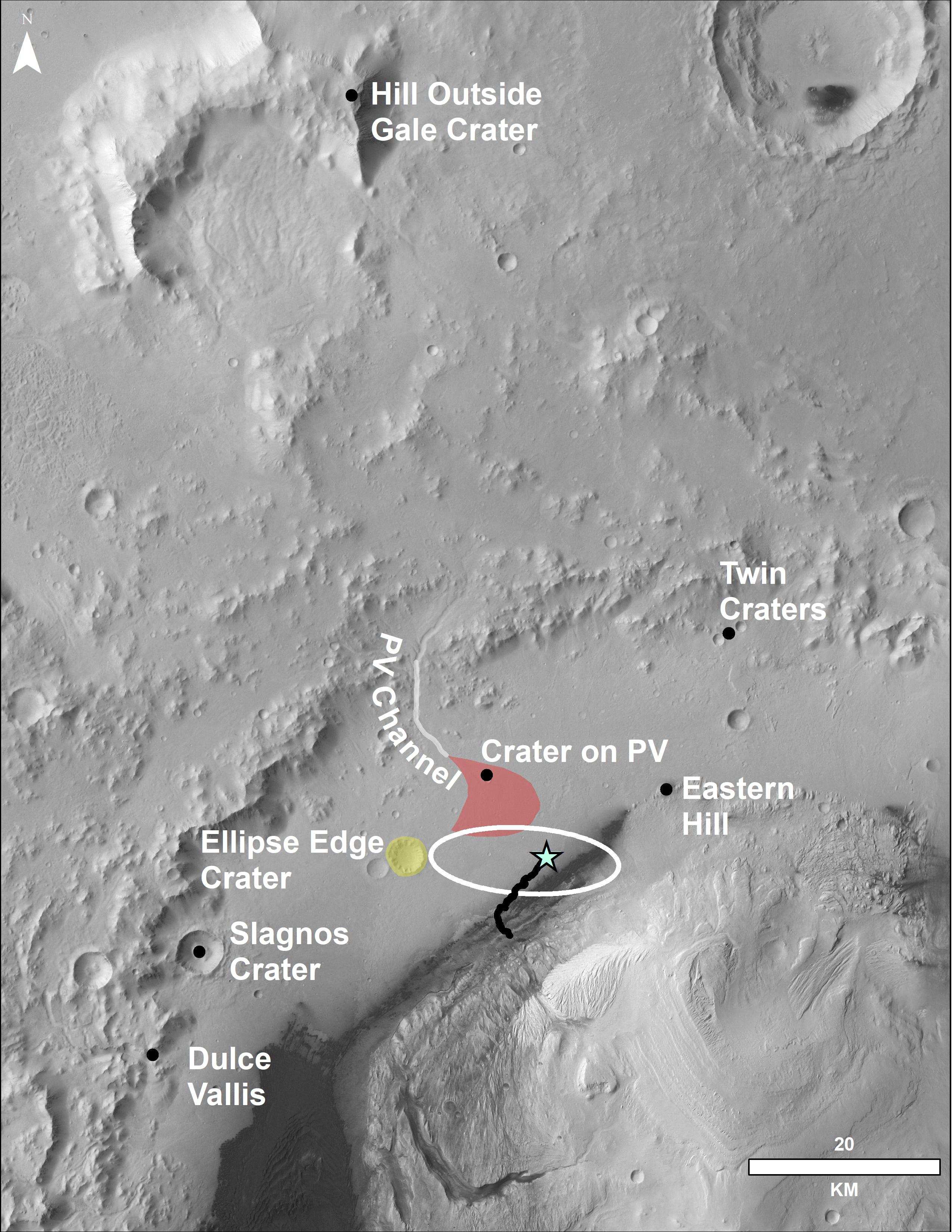 Gale Crater Panorama Locator Map