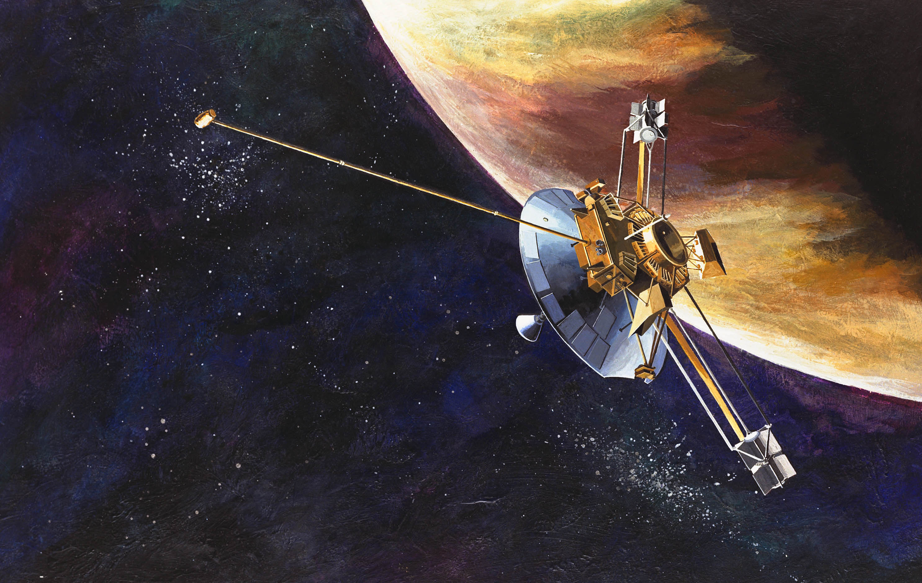 Illustrated Pioneer 10 at Jupiter