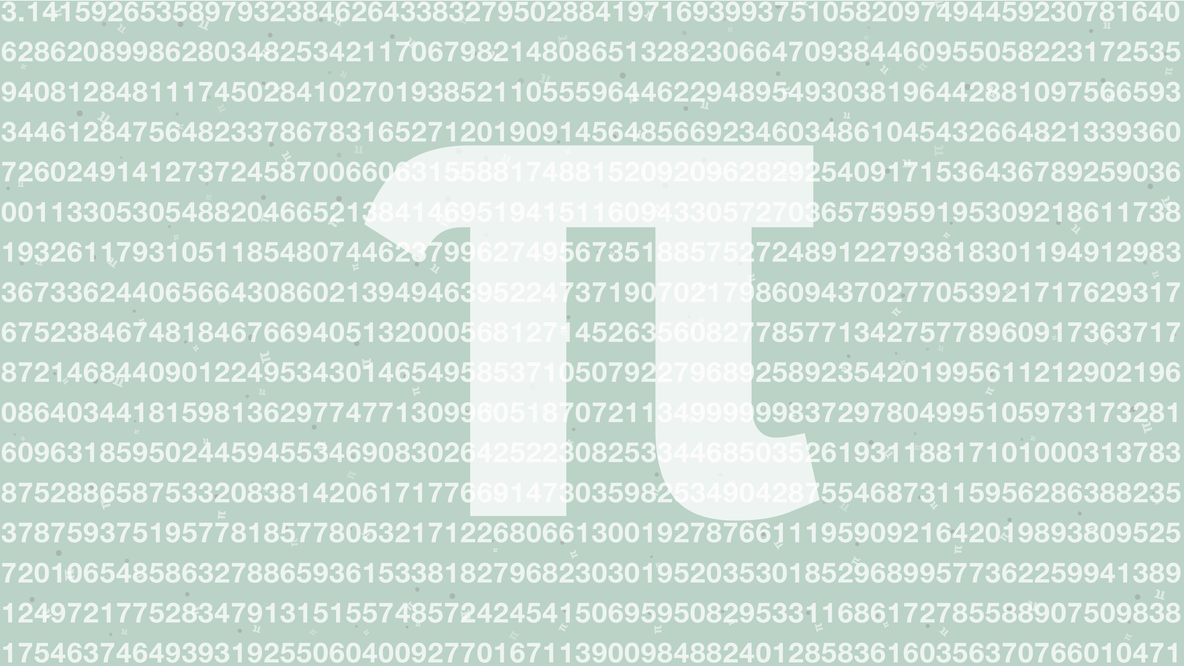 Graphic showing Pi for hundreds of numbers.