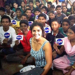 Anita sitting with children in Mumbai