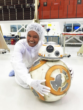 Tracy Drain with Star Wars droid BB-8