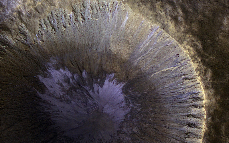 Partial, close view of deep crater