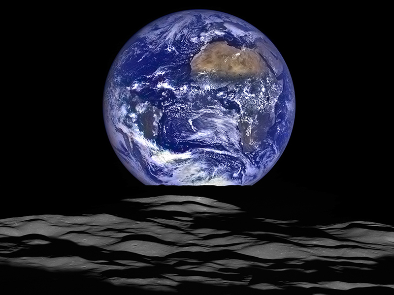Earthrise above the Moon.