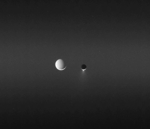 Tethys and Enceladus