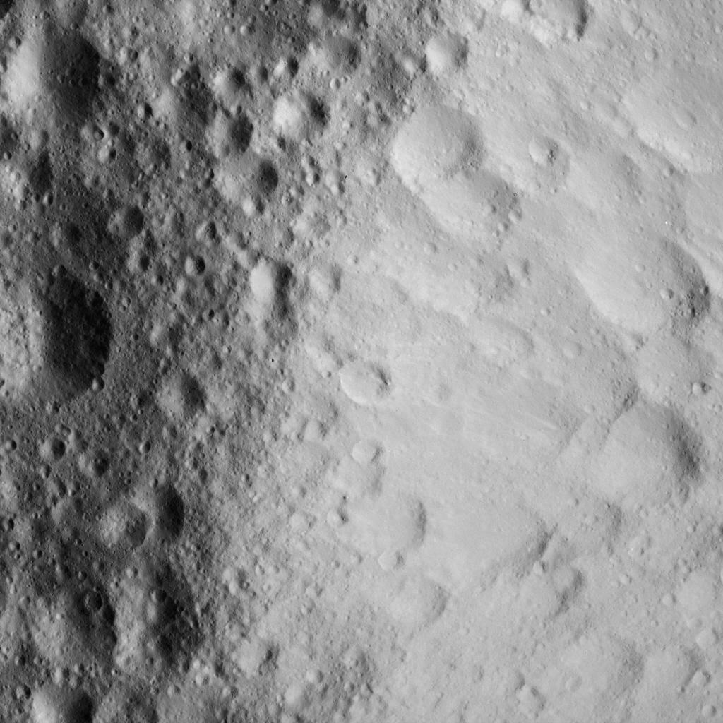 Battered Crater Rim on Ceres