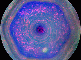 Saturn's Streaming Hexagon Storm