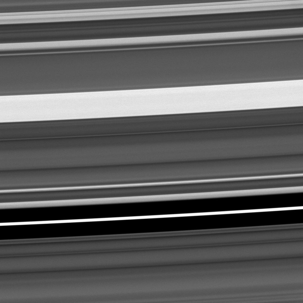 The range of features to be found in Saturn's C ring is seen in this Cassini image.