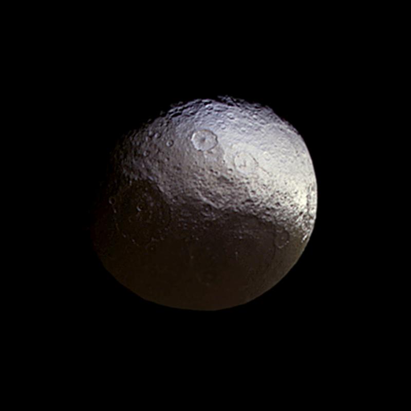 Cassini stared toward Saturn's two-toned moon Iapetus (914 miles or 1,471 kilometers across) for about a week in early 2015, in a campaign motivated in part to investigate subtle color differences within the moon's bright terrain.
