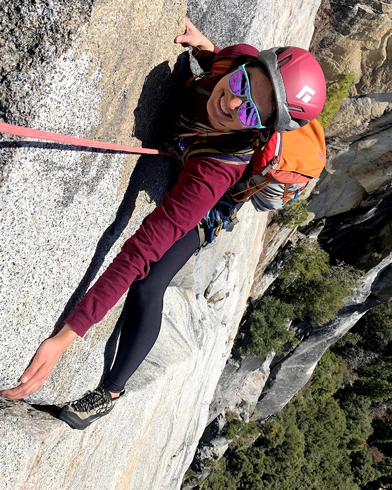 Shannon Berger rock climbing