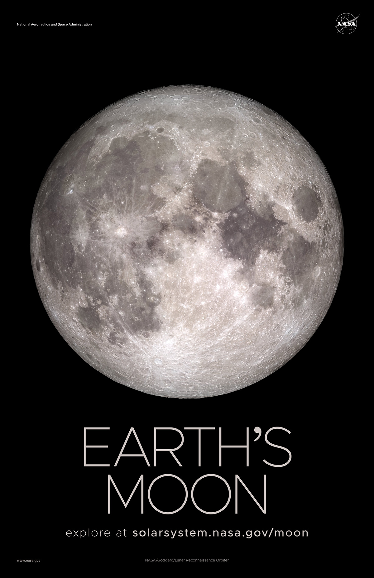 Full disk view of the near side of Earth's Moon.