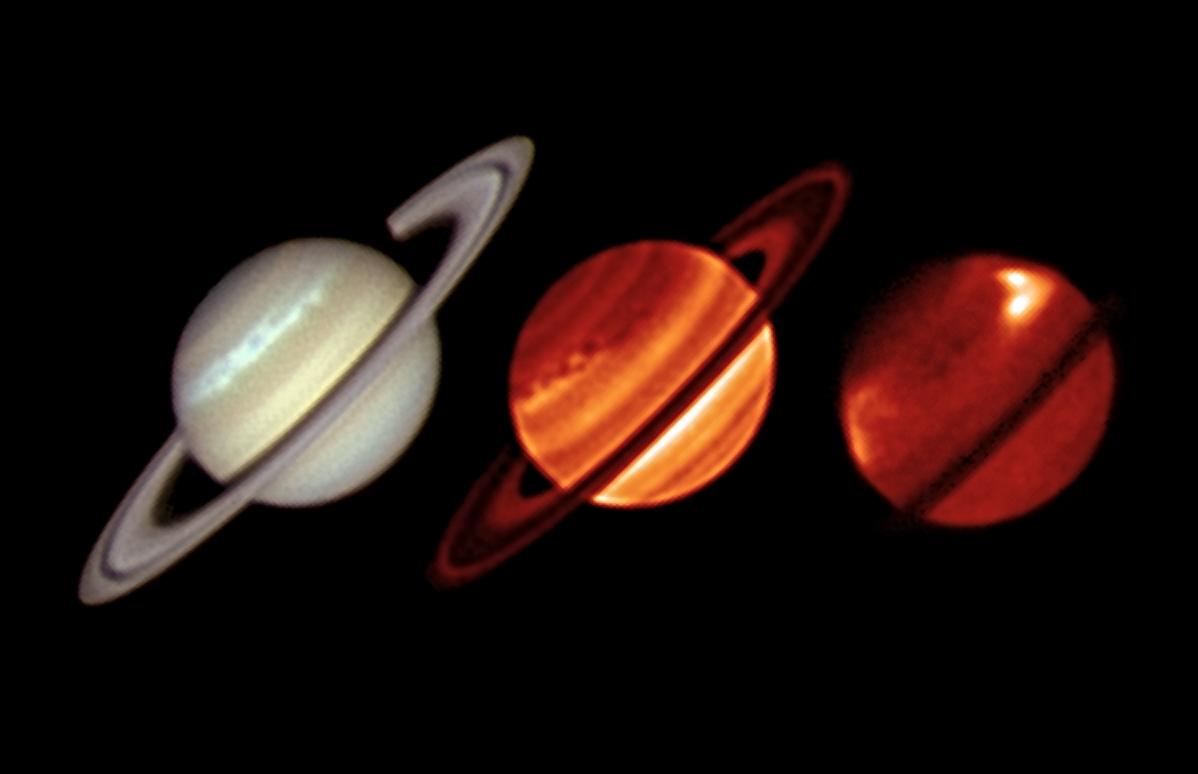 Three views of Saturn