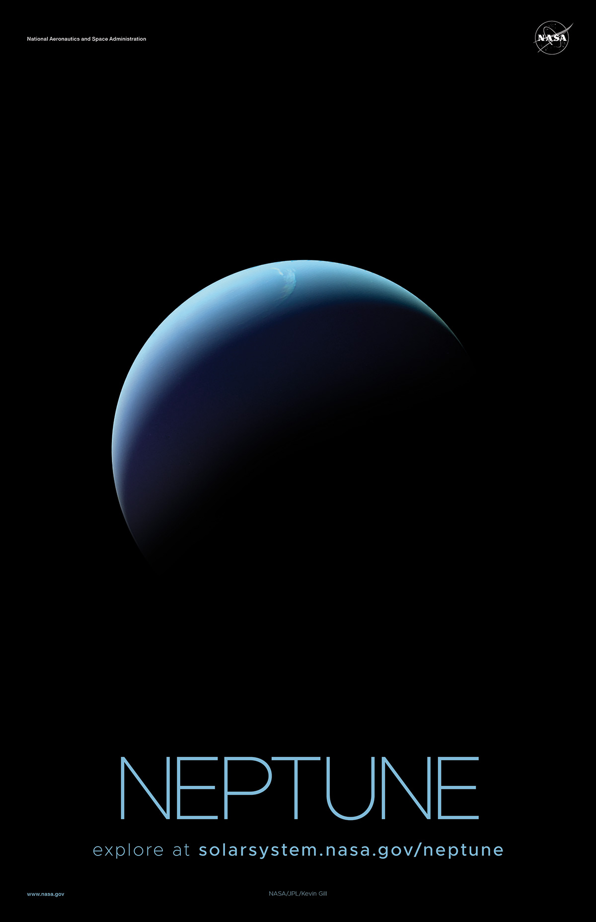 Crescent view of Neptune.