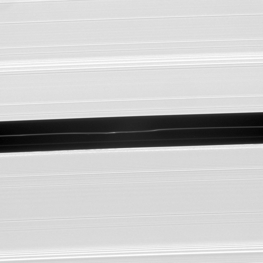 A faint ringlet drifting through the center of the Encke Gap