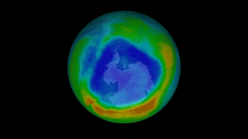 Animation of ozone concentration above Antarctica