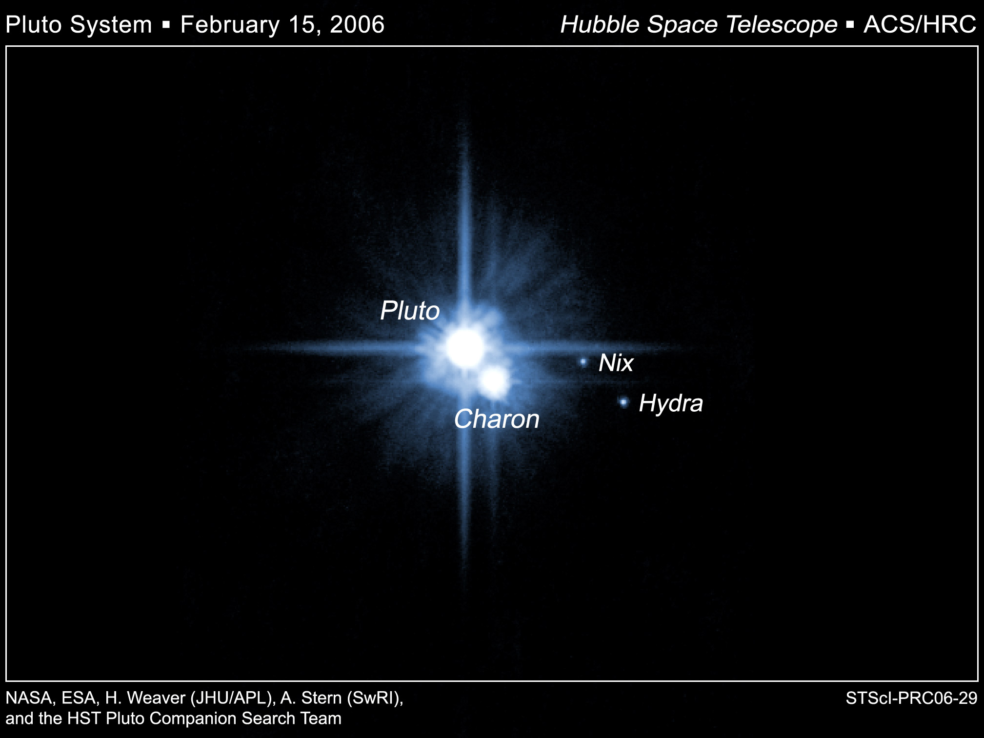 A pair of small moons that NASA's Hubble Space Telescope discovered orbiting Pluto now have official names: Nix and Hydra.