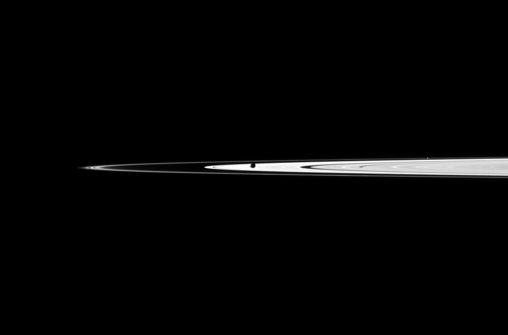 Janus obscures part of Saturn's A ring