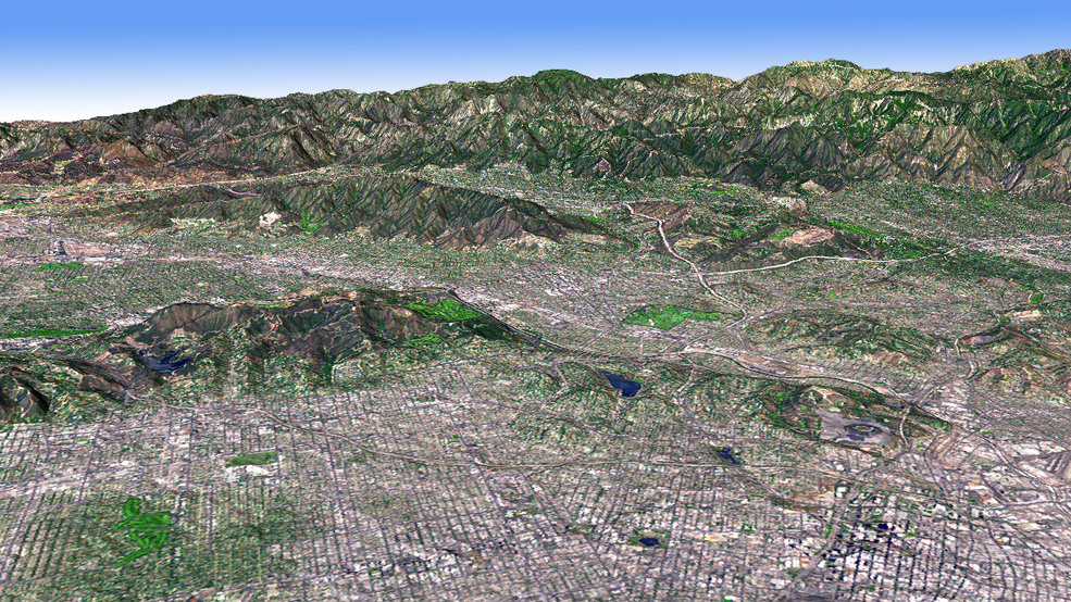 Simulated image of the Los Angeles Basin