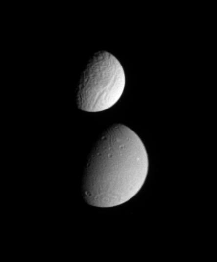Dione and Tethys together