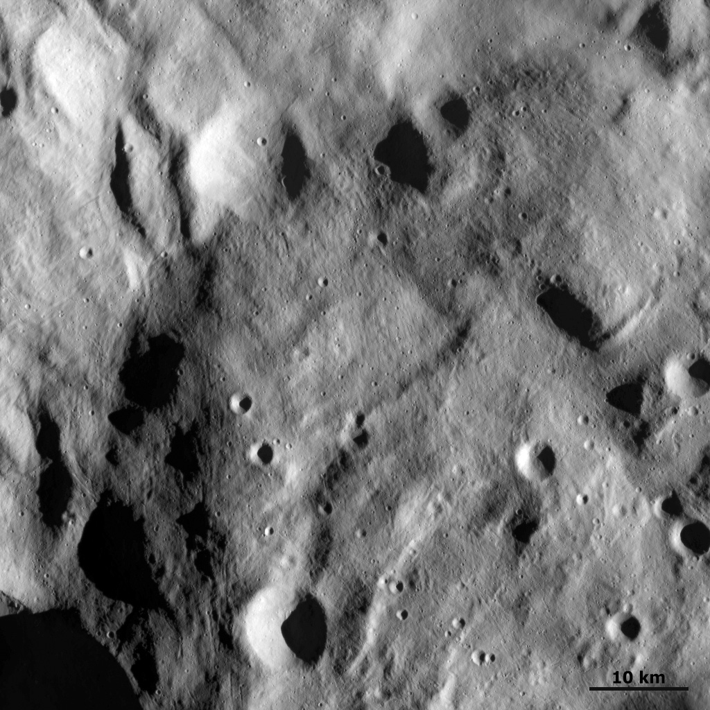 Small Scale Features at Vesta's South Pole