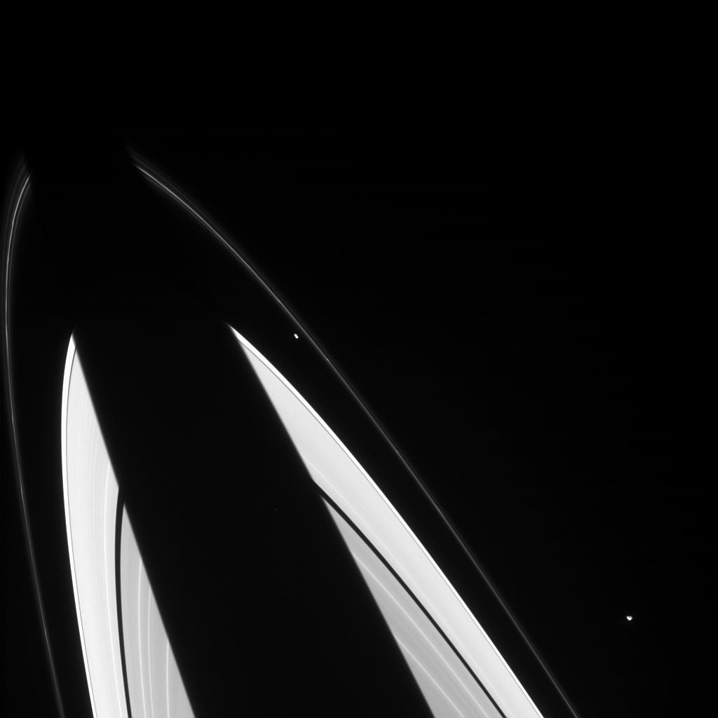 Prometheus and Epimetheus in Saturn's ring plane 