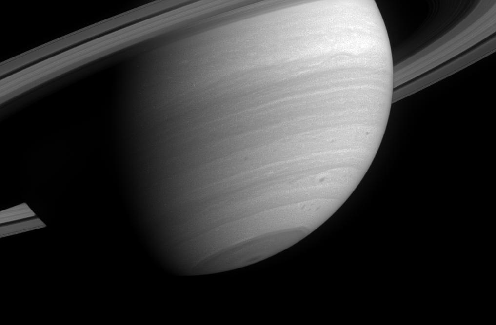 A wide-angle camera view of Saturn
