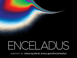 Saturn's Moon Enceladus Poster - Version B