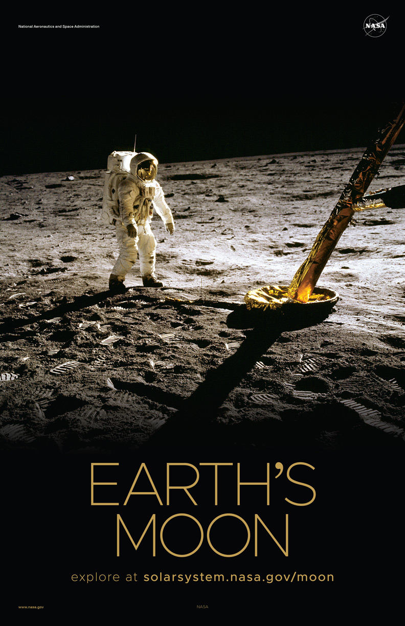 Astronaut on the Moon next to the lunar lander footpad.
