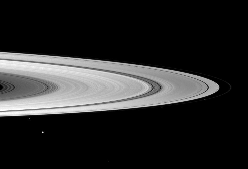 Saturn's rings and moons