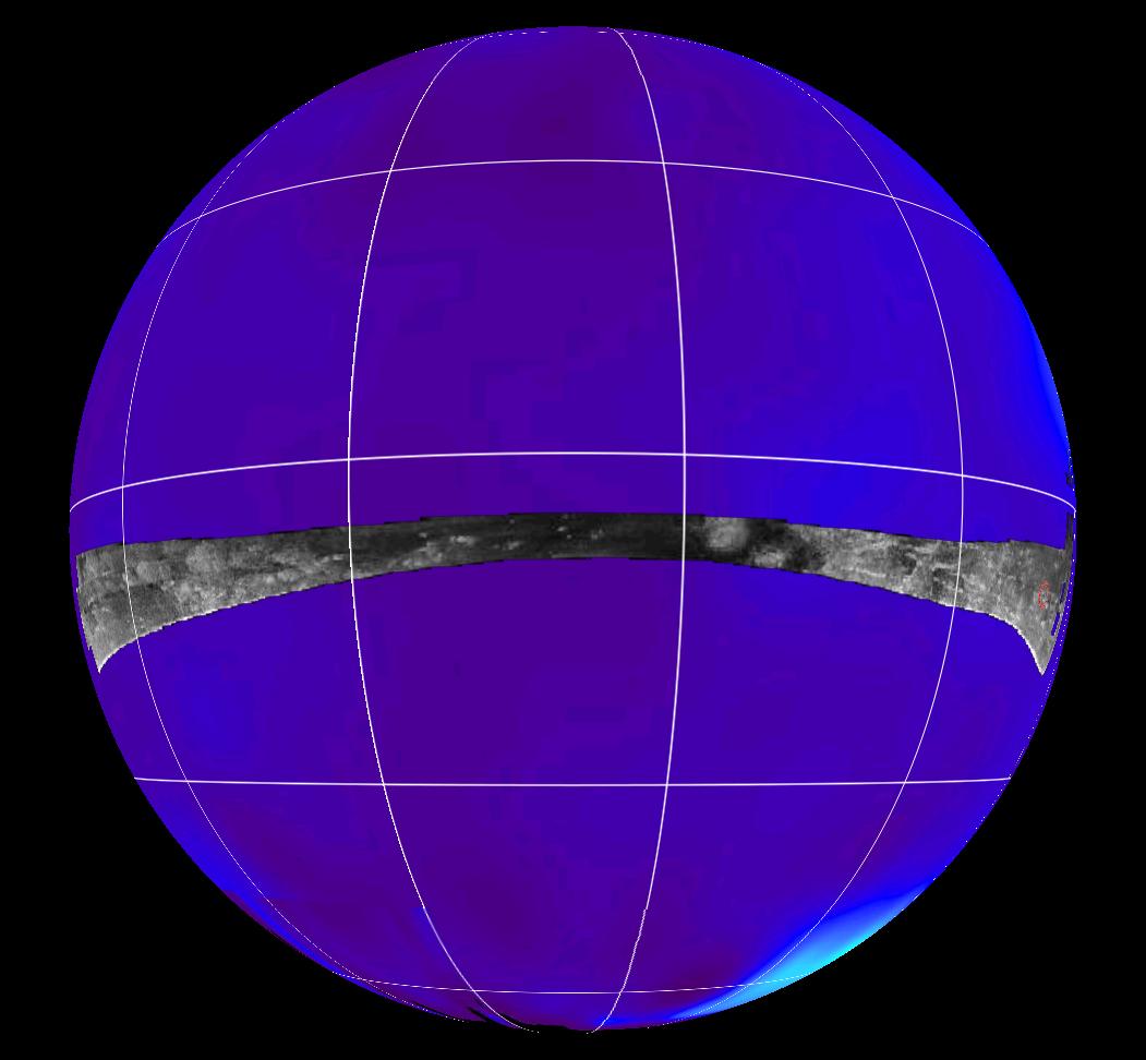 Radar swath is superimposed on a false-color image made from observations by NASA's Hubble Space Telescope.
