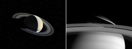 Saturn's Ring Shadow, Then and Now