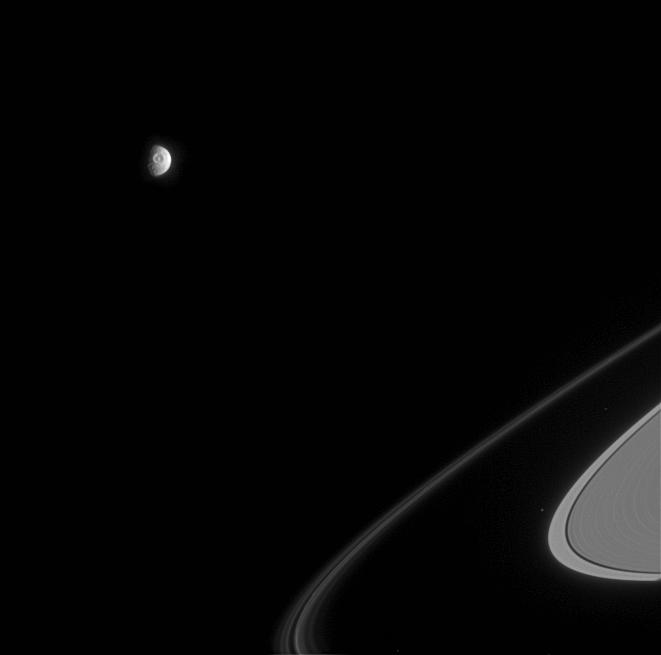 The moon Mimas and the crater Herschel