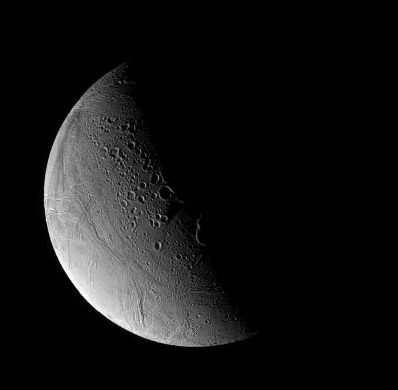 Halflit Enceladus NASA Solar System Exploration