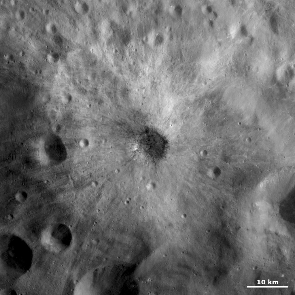 Crater with Dark and Bright Ejecta