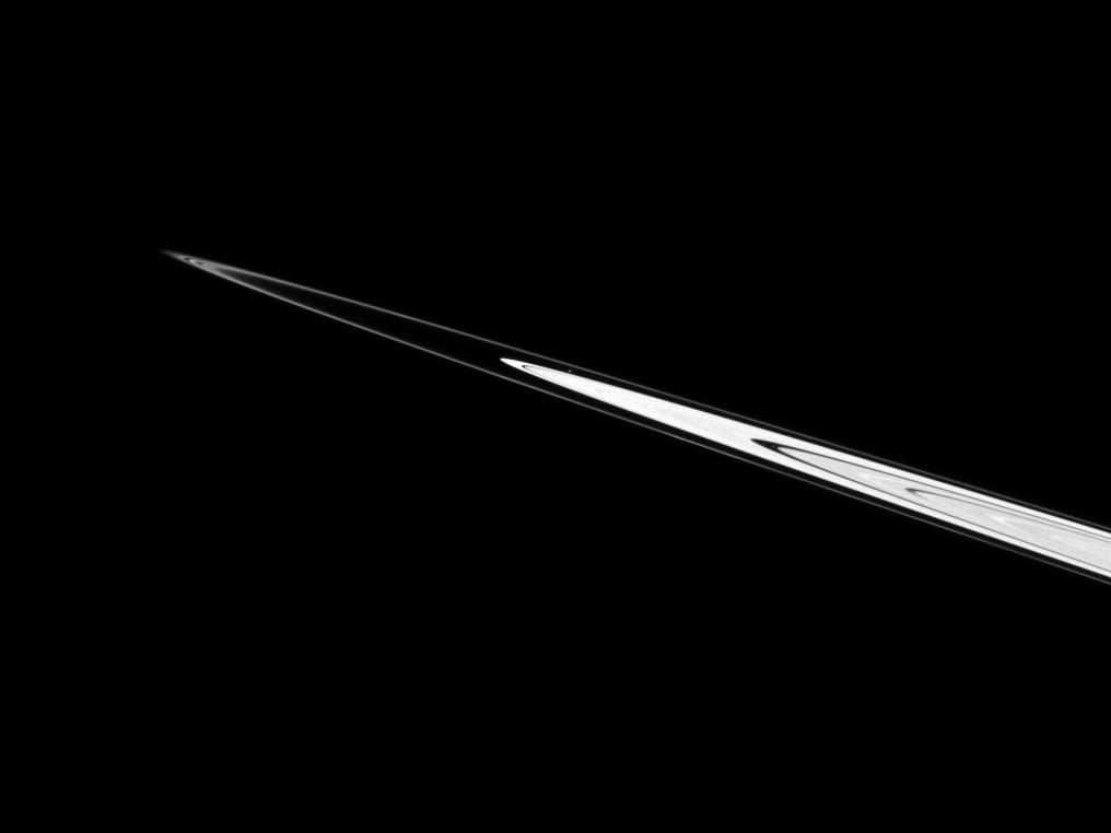 The moon Atlas and Saturn's rings