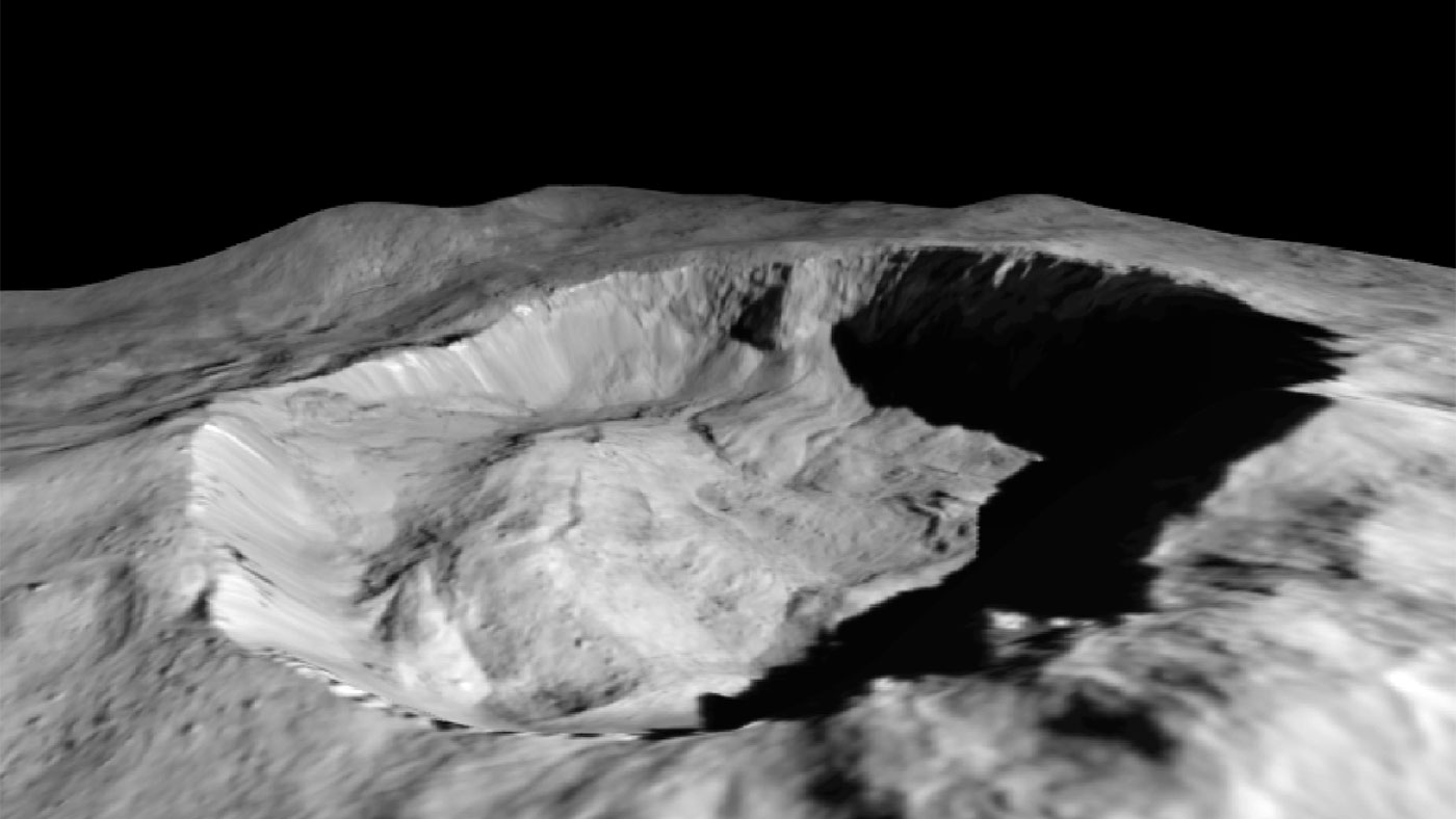 Ice on the northern wall of Ceres' Juling Crater