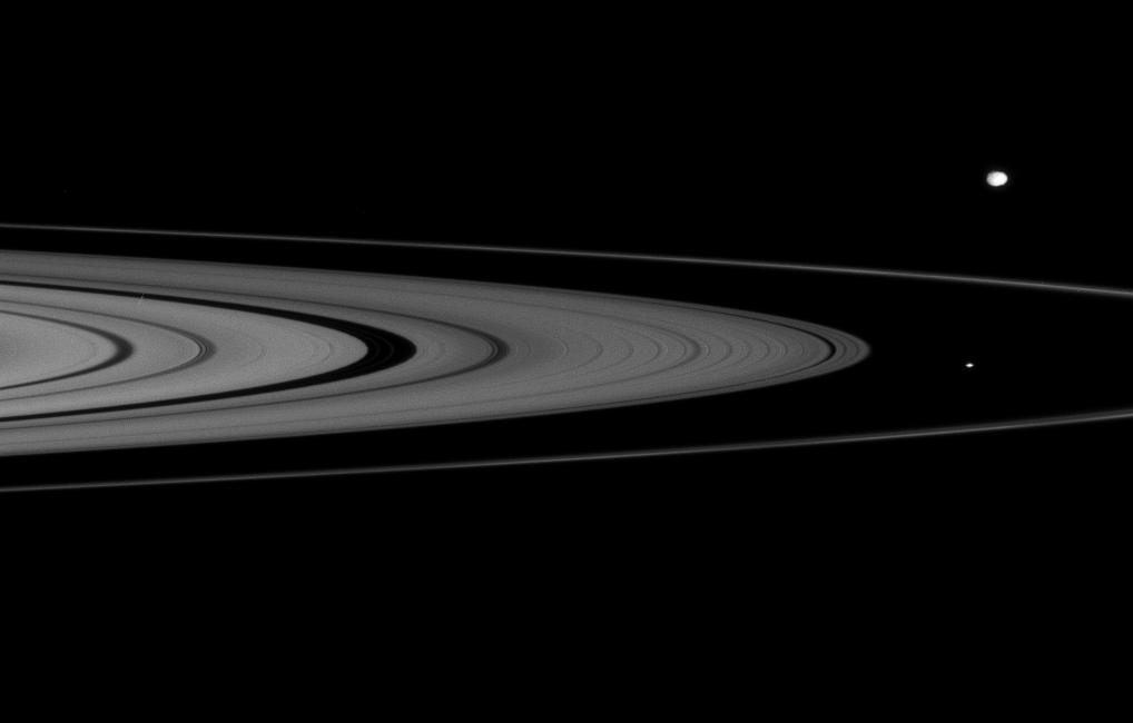 Saturn's rings with Atlas and Epimetheus