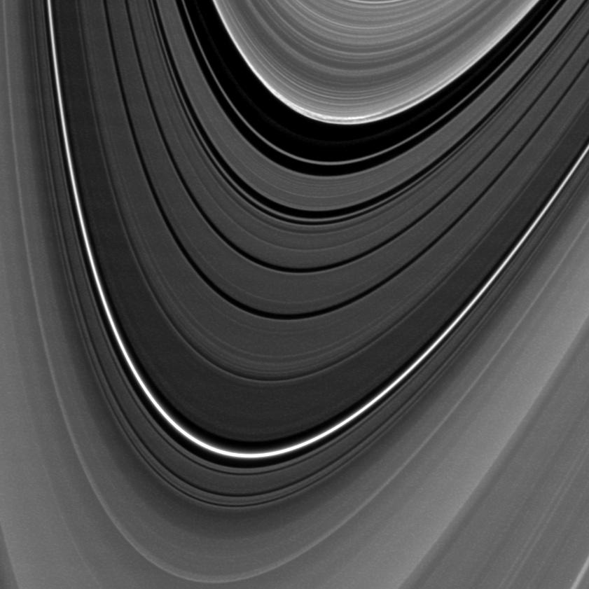 The outer edge of Saturn's B ring exhibits an unexpected feature in this movie made from images captured by NASA's Cassini spacecraft. The images were obtained early in the planet's equinox "season" -- the period leading up to and away from August 11, 2009 when the sun was over the planet’s equator and lit the rings exactly edge on.