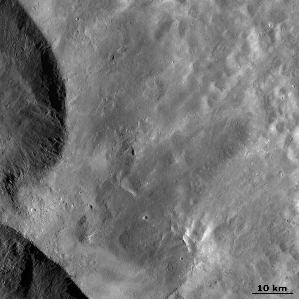 Ejecta from Vesta's 'Snowman' Craters