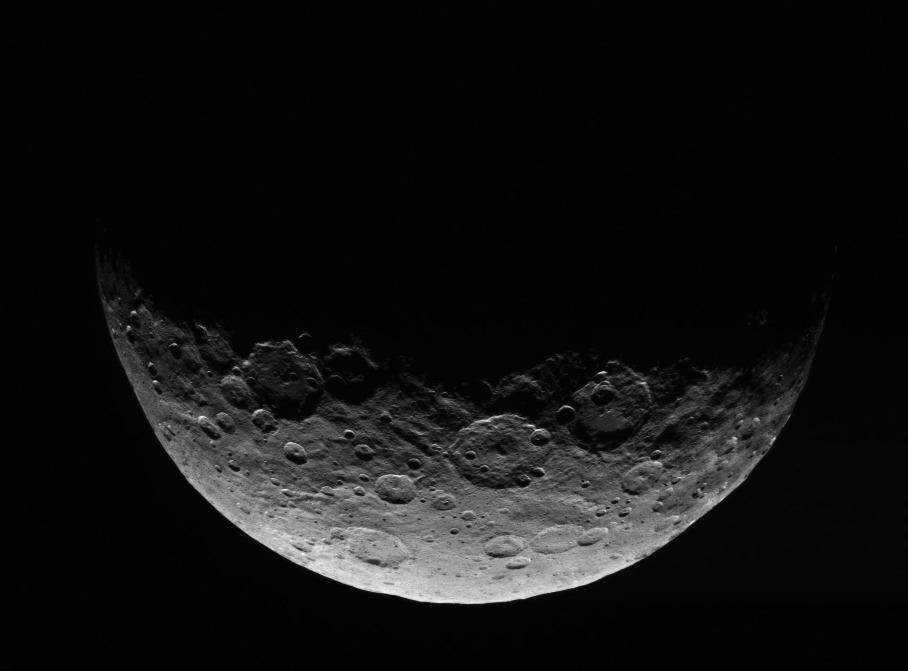 Black and white image of Ceres