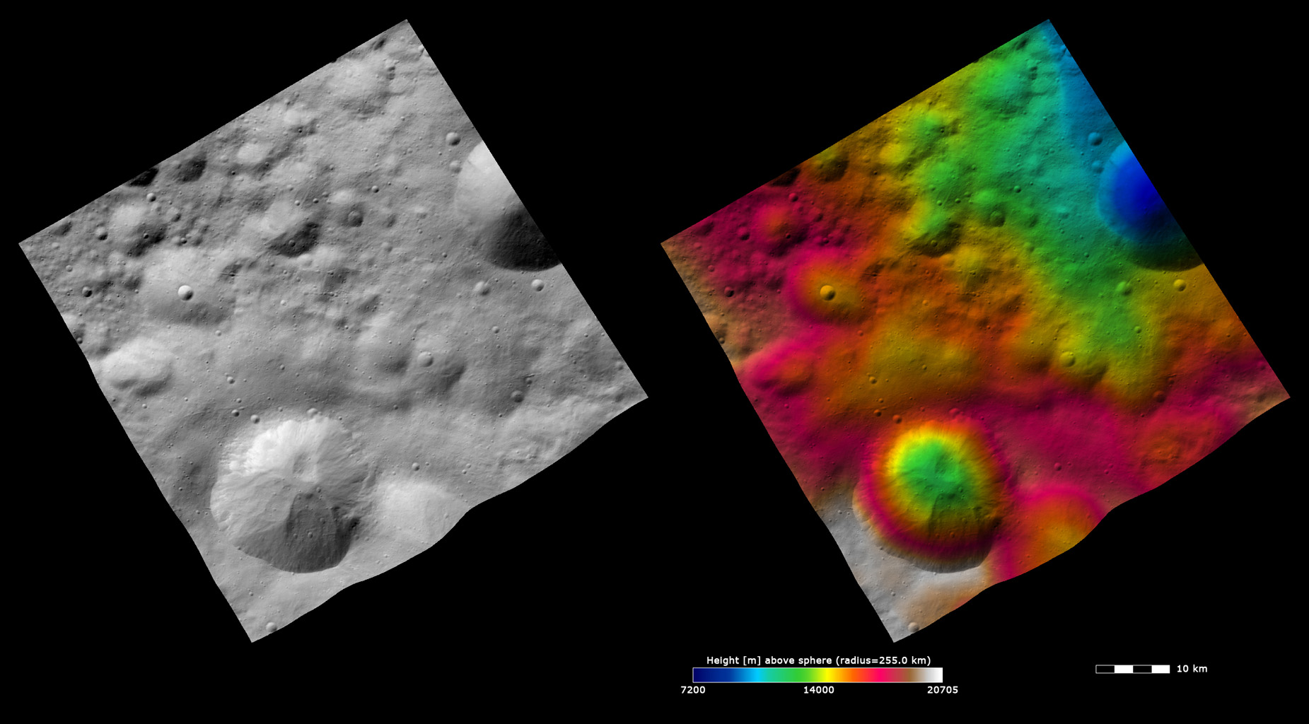 Topography and Albedo Image of Gegania Crater