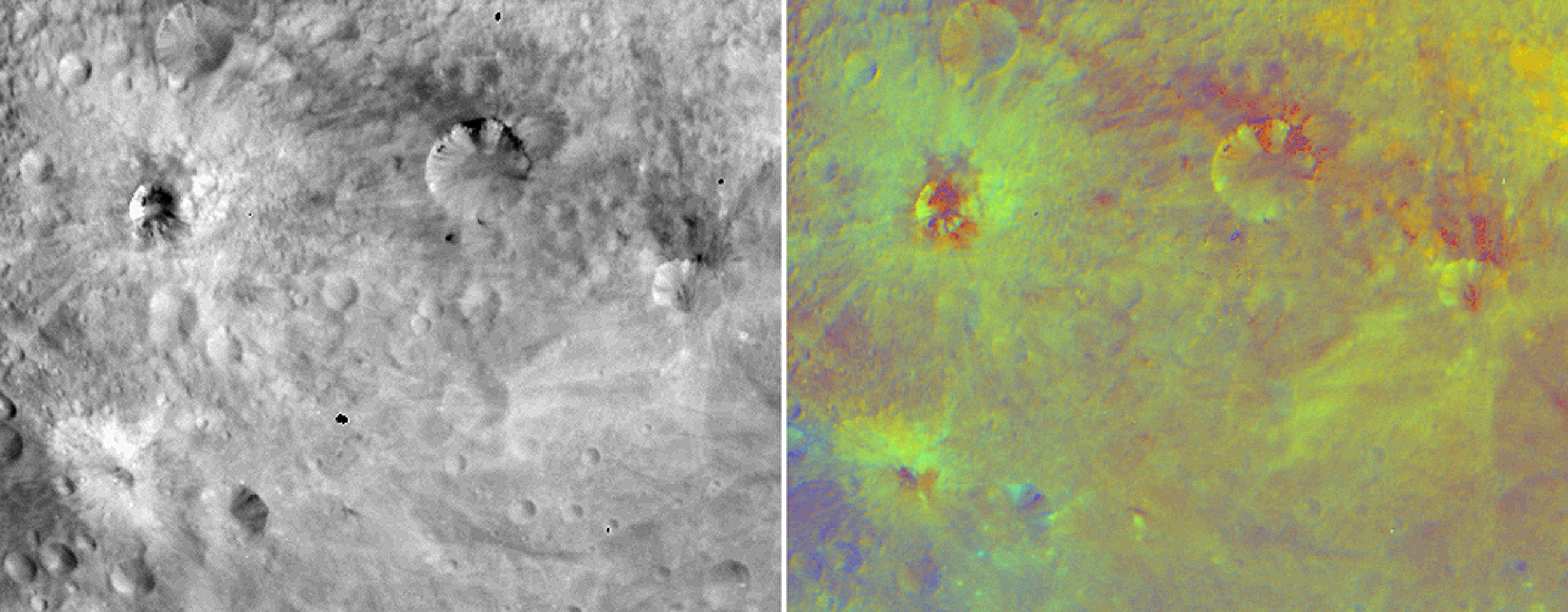False-Color Image of Vesta's Equatorial Region