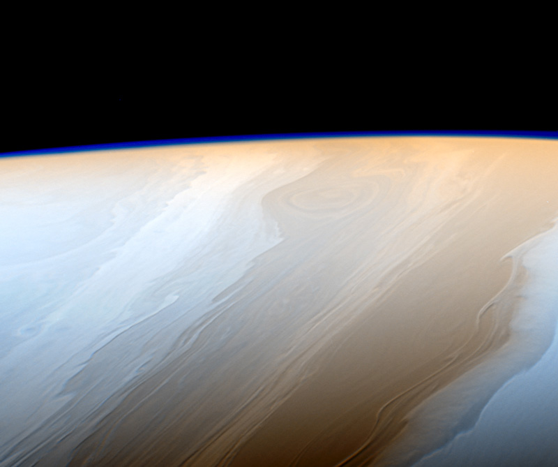 Saturn's in false color