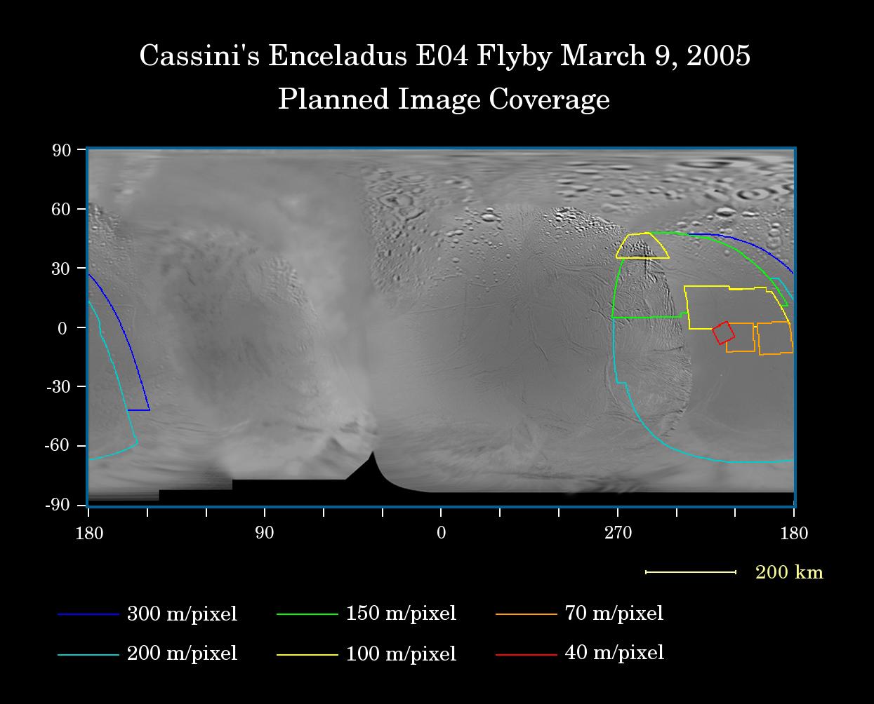 Map of Saturn's moon Enceladus