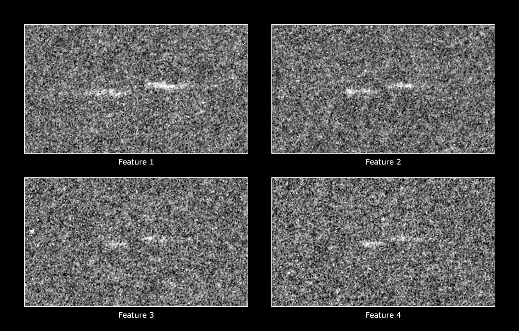 These figures show four propeller-shaped structures in Saturn's A ring