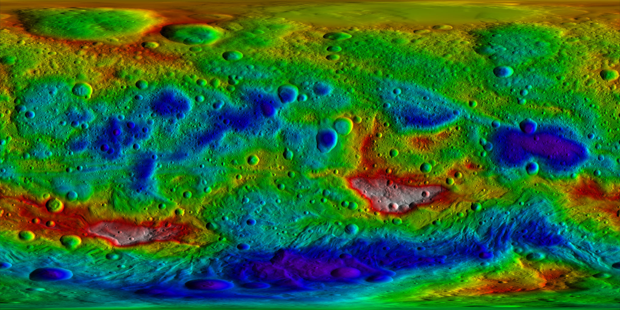 Vesta Topography Map