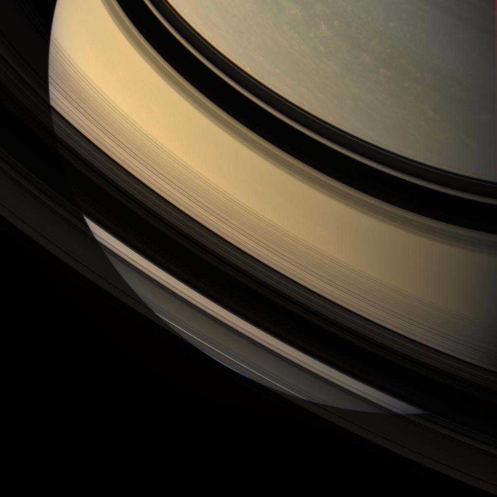 Saturn seen through its rings