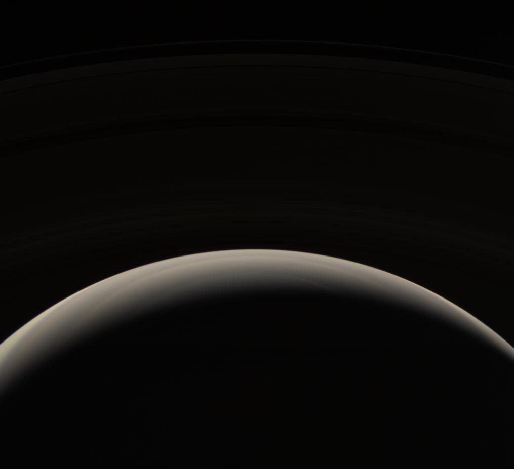 Saturn's murky northern hemisphere