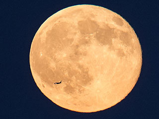 Blue Moon and Jet Over Virginia
