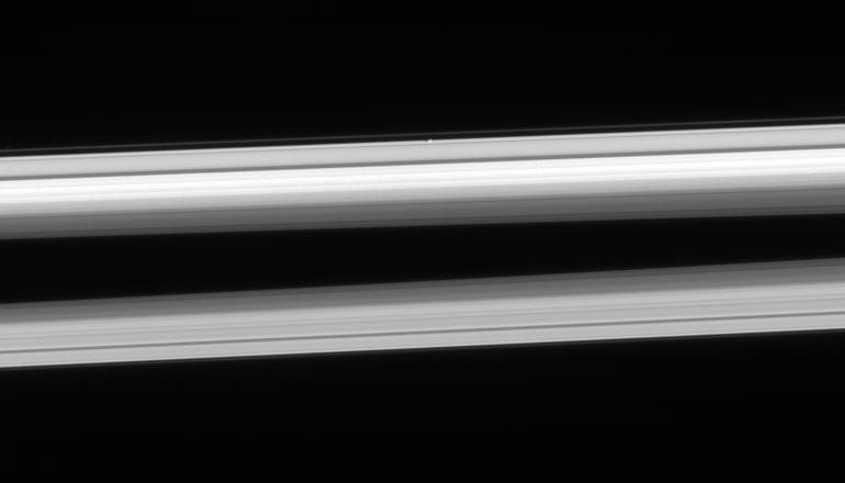 Atlas hugging the outer edge of the A ring